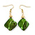Green/ Olive/ Mint Shell, Glass Bead Floral Necklace & Drop Earrings In Gold Plating - 40cm L/ 7cm Ext - view 7