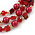 Burgundy Red Shell, Glass Bead Floral Necklace & Drop Earrings In Gold Plating - 40cm L/ 7cm Ext - view 6