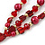 Burgundy Red Shell, Glass Bead Floral Necklace & Drop Earrings In Gold Plating - 40cm L/ 7cm Ext - view 10