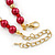 Burgundy Red Shell, Glass Bead Floral Necklace & Drop Earrings In Gold Plating - 40cm L/ 7cm Ext - view 8