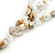 Antique White/ Transparent Shell, Glass Bead Floral Necklace & Drop Earrings In Gold Plating - 40cm L/ 7cm Ext - view 11