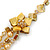 Golden/ Amber/ Yellow Honey Coloured Shell, Glass Bead Floral Necklace & Drop Earrings In Gold Plating - 40cm L/ 7cm Ext - view 6
