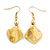 Golden/ Amber/ Yellow Honey Coloured Shell, Glass Bead Floral Necklace & Drop Earrings In Gold Plating - 40cm L/ 7cm Ext - view 8