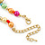 Multicoloured Shell, Glass Bead Floral Necklace & Drop Earrings In Gold Plating - 40cm L/ 7cm Ext - view 7