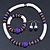 Light Silver Snowflake Metal Rings with Purple Glass Beads Necklace with Magnetic Closure (42cmL), Flex Bracelet (17cmL) and Drop Earring (35mm L) Set - view 11