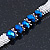 Light Silver Snowflake Metal Rings with Blue Glass Beads Necklace with Magnetic Closure (42cmL), Flex Bracelet (17cmL) and Drop Earring (35mm L) Set - view 12
