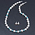 Off Round Cream Freshwater Pearl with Turquoise Bead Necklace and Stud Earrings Set In Silver Tone - 44cm L/ 8mm D - view 8