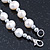 Off Round Cream Freshwater Pearl with Turquoise Bead Necklace and Stud Earrings Set In Silver Tone - 44cm L/ 8mm D - view 5