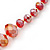 Red Faceted Graduated Beaded Necklace And Drop Earrings Set In Gold Tone - 43cm L/ 4cm Ext - view 9
