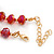 Red Faceted Graduated Beaded Necklace And Drop Earrings Set In Gold Tone - 43cm L/ 4cm Ext - view 4