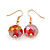 Red Faceted Graduated Beaded Necklace And Drop Earrings Set In Gold Tone - 43cm L/ 4cm Ext - view 10