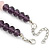 Pink/ Purple Faceted Glass Bead Necklace And Drop Earrings Set In Silver Tone - 42cm L/ 5cm Ext - view 3