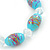 Light Blue Glass 'Grapes' Beaded Necklace, Flex Bracelet And Drop Earrings Set In Silver Tone - 44cm L/ 5cm Ext - view 6