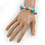 Light Blue Glass 'Grapes' Beaded Necklace, Flex Bracelet And Drop Earrings Set In Silver Tone - 44cm L/ 5cm Ext - view 4
