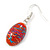 Dark Orange Glass 'Grapes' Beaded Necklace, Flex Bracelet And Drop Earrings Set In Silver Tone - 44cm L/ 5cm Ext - view 7