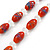 Dark Orange Glass 'Grapes' Beaded Necklace, Flex Bracelet And Drop Earrings Set In Silver Tone - 44cm L/ 5cm Ext - view 11