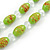 Lime Green Glass 'Grapes' Beaded Necklace, Flex Bracelet And Drop Earrings Set In Silver Tone - 44cm L/ 5cm Ext - view 6