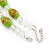 Lime Green Glass 'Grapes' Beaded Necklace, Flex Bracelet And Drop Earrings Set In Silver Tone - 44cm L/ 5cm Ext - view 5