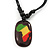 Black Bob Marley 'One Love' Pendant With Waxed Cotton Cord and Bob Marley Leather Bracelet Set - Adjustable - view 6
