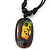 Black Bob Marley 'One Love' Pendant With Waxed Cotton Cord and Bob Marley Leather Bracelet Set - Adjustable - view 3