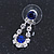 Bridal/ Wedding/ Prom Delicate Sapphire Blue/ Clear Austrian Crystal Necklace And Drop Earrings Set In Silver Tone - 36cm L/ 6cm Ext - view 7