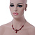 Bridal/ Prom/ Wedding Ruby Red Austrian Crystal Floral Necklace And Earrings Set In Silver Tone - 46cm L/ 5cm Ext - view 2