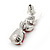 Bridal/ Prom/ Wedding Ruby Red Austrian Crystal Floral Necklace And Earrings Set In Silver Tone - 46cm L/ 5cm Ext - view 6