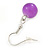 Violet/ Purple Shell & Glass, Crystal Floating Bead Necklace & Drop Earring Set - 46cm L/ 4cm Ext - view 8