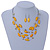 Yellow Shell & Crystal Floating Bead Necklace & Drop Earring Set - 50cm L/ 4cm Ext - view 3