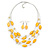 Yellow Shell & Crystal Floating Bead Necklace & Drop Earring Set - 50cm L/ 4cm Ext - view 7