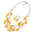 Yellow Shell & Crystal Floating Bead Necklace & Drop Earring Set - 50cm L/ 4cm Ext - view 6