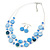 Blue Shell & Crystal Floating Bead Necklace & Drop Earring Set - 46cm Length/ 4cm extension - view 7