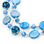 Blue Shell & Crystal Floating Bead Necklace & Drop Earring Set - 46cm Length/ 4cm extension - view 5