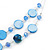 Blue Shell & Crystal Floating Bead Necklace & Drop Earring Set - 46cm Length/ 4cm extension - view 6