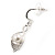 Clear Crystal, White Glass Pearl Calla Lily Pendant with Chain and Drop Earrings Set In Rhodium Plated Metal - 40cm L/ 5cm Ext, 45mm L (Earrings) - view 7