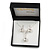 Round Cut Clear Glass Pendant With Silver Tone Chain and Drop Earrings Set - 38cm L/ 5cm Ext - Gift Boxed - view 4