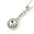 Round Cut Clear Glass Pendant With Silver Tone Chain and Drop Earrings Set - 38cm L/ 5cm Ext - Gift Boxed - view 6
