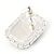 Black/ Clear Crystal Square Pendant with Silver Tone Chain and Stud Earrings Set - 44cm L/ 5cm Ext - view 4