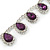 Bridal/ Wedding/ Prom Amethyst Purple/ Clear Austrian Crystal Necklace And Drop Earrings Set In Silver Tone - 36cm L/ 11cm Ext - view 4