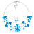 Light Blue Shell & Crystal Floating Bead Necklace & Drop Earring Set - 52cm L/ 5cm Ext - view 6