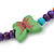 Children's Multicoloured Butterfly Wooden Flex Necklace & Flex Bracelet Set - view 4