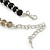 Light Silver Snowflake Metal Rings with Black/ Grey Glass Beads Necklace and Drop Earrings Set - 44cm L/ 6cm Ext - view 4
