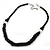 Black Glass Crystal Bead Twisted Multi Strand Necklace and Drop Earrings In Silver Tone - 47cm L/ 7cm Ext - view 8