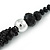 Black Glass Crystal Bead Twisted Multi Strand Necklace and Drop Earrings In Silver Tone - 47cm L/ 7cm Ext - view 6