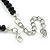 Black Glass Crystal Bead Twisted Multi Strand Necklace and Drop Earrings In Silver Tone - 47cm L/ 7cm Ext - view 4