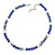 Light Silver Snowflake Metal Rings with Sapphire/ AB Blue Glass Beads Necklace and Drop Earrings Set - 44cm L/ 6cm Ext - view 7