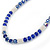 Light Silver Snowflake Metal Rings with Sapphire/ AB Blue Glass Beads Necklace and Drop Earrings Set - 44cm L/ 6cm Ext - view 8