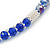 Light Silver Snowflake Metal Rings with Sapphire/ AB Blue Glass Beads Necklace and Drop Earrings Set - 44cm L/ 6cm Ext - view 4