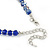 Light Silver Snowflake Metal Rings with Sapphire/ AB Blue Glass Beads Necklace and Drop Earrings Set - 44cm L/ 6cm Ext - view 5