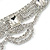 Bridal, Wedding, Prom Clear Austrian Crystal Layered Necklace and Stud Earrings Set In Silver Tone - 36cm L/ 6cm Ext - view 3